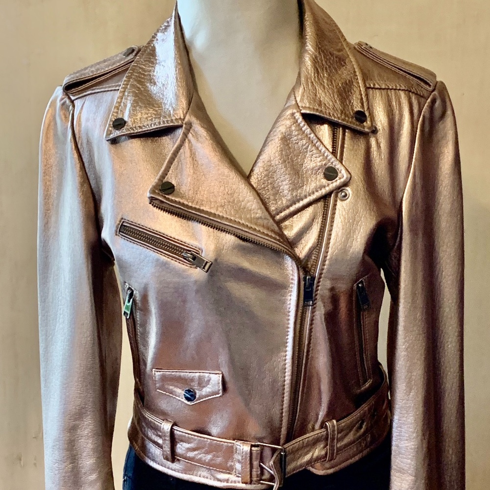 Lamarque Jacket Gold Leather Moto